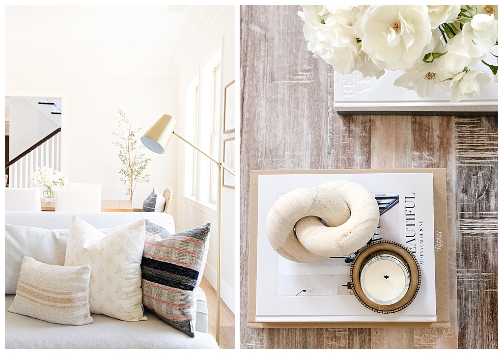 neutral living room styling details by pretty smitten and elizabeth johnson photography edited with studio mcgee presets